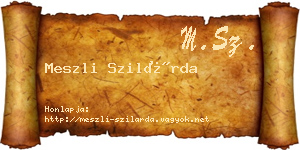 Meszli Szilárda névjegykártya